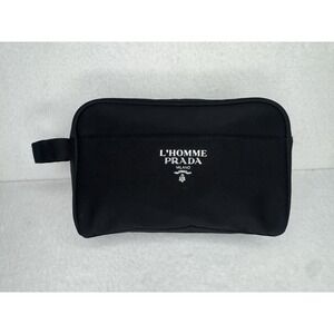 Prada L'Homme Travel Toiletry Pouch Black Nylon Vintage Designer Bag
